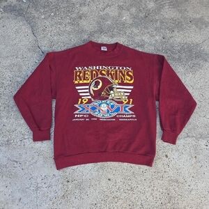 Vintage 90s Washington Commanders Sweatshirt Size Large Made in USA